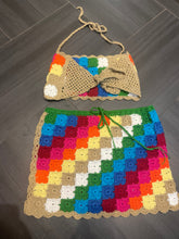 Load image into Gallery viewer, Crochet top and mini skirt