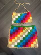 Load image into Gallery viewer, Crochet top and mini skirt