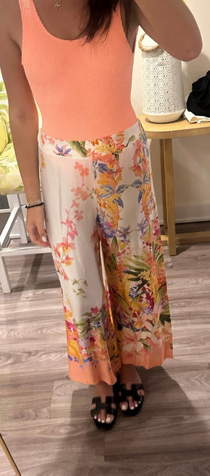 Silky floral pants