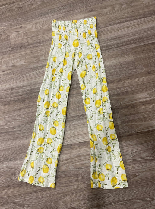 Lemon print linen pants