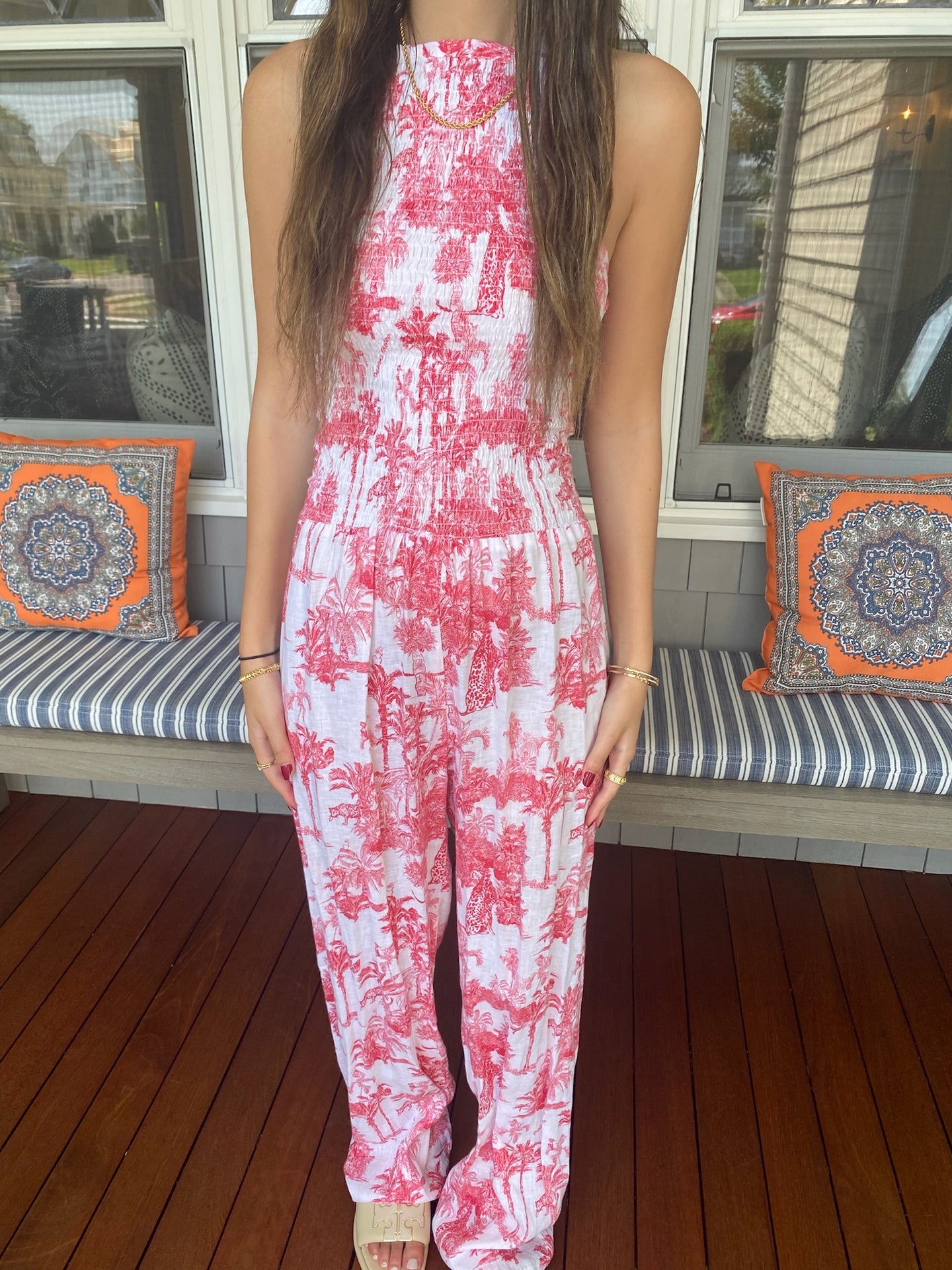 Toile linen jumpsuit