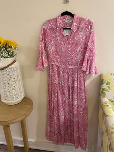 Long paisley linen dress