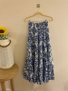 Maiolica blue maxi skirt